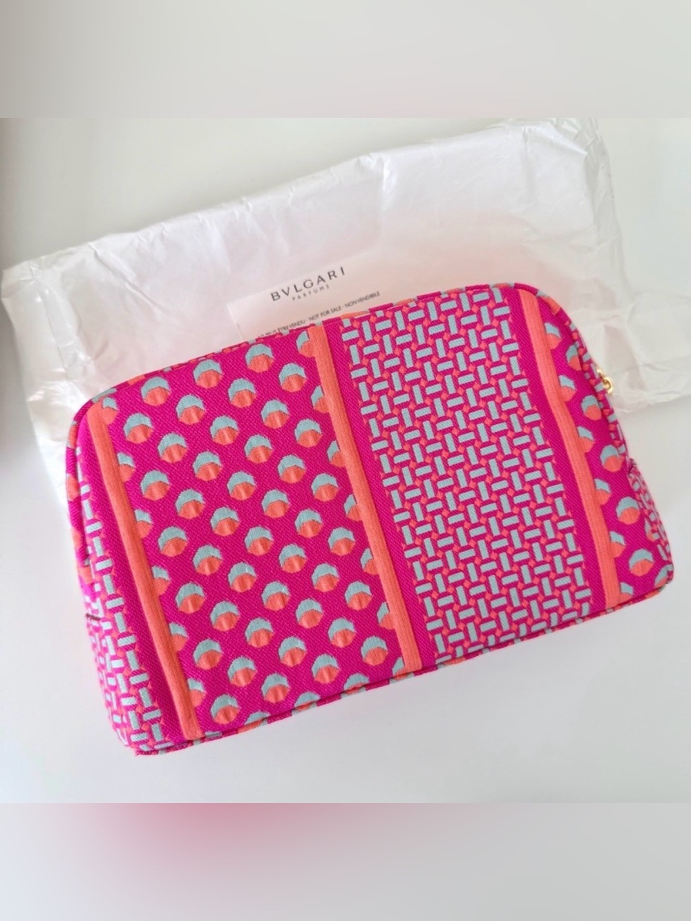 Bvlgari Tweed Zip Cosmetic Bag